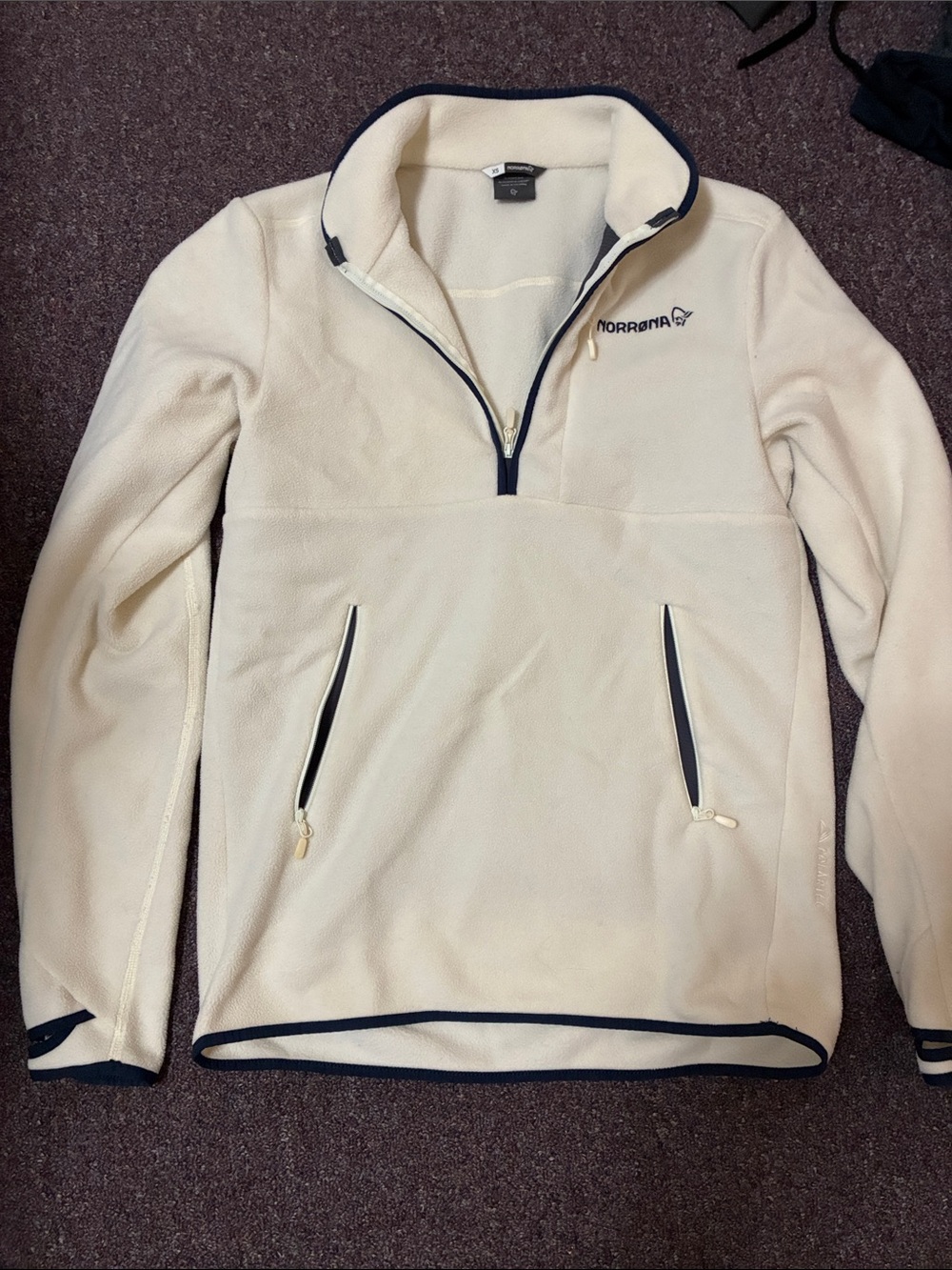 Women's Cream Half-Zip Fleece Pullover